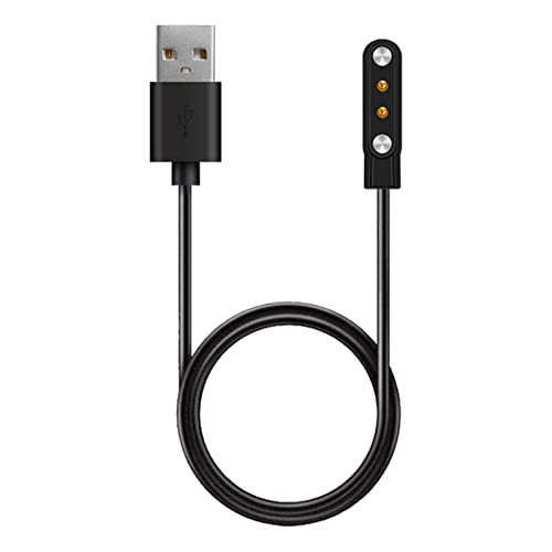 HENGTO Câble de chargeur de montre intelligente, chargeur magnétique à 2 broches Adaptateur de chargeur de station d'accueil Smartwatch Câble de charge USB magnétique (Black)
