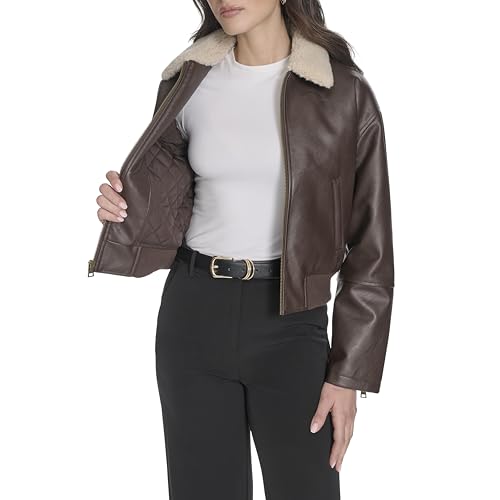 Image of Levi's Women's Faux Leather Bomber With Laydown Collar
