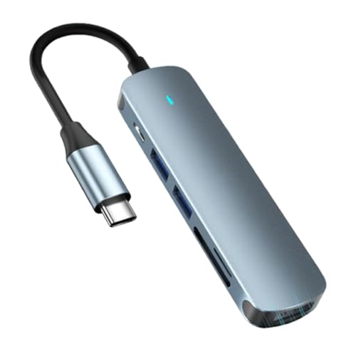 Hub : Expansión 6 En 1 para Computadora Portátil Y PC | Adaptador USB C Portátil con Puertos, TF, USB 3.0: Ideal para La Oficina, Reuniones, Viajes, Fanáticos De La Tecnología Y Creadore