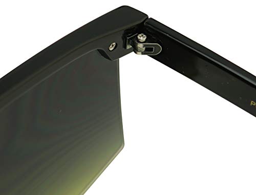 ShadyVEU Oversized Futuristic Flat Top Half Frame Retro Mirrored Colored Sunglasses4