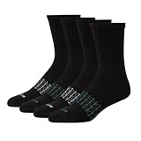 Hanes Men's Absolute Active Cushioned Crew Socks, Moisture Wicking Socks, Seamless Toe, 4-Pack