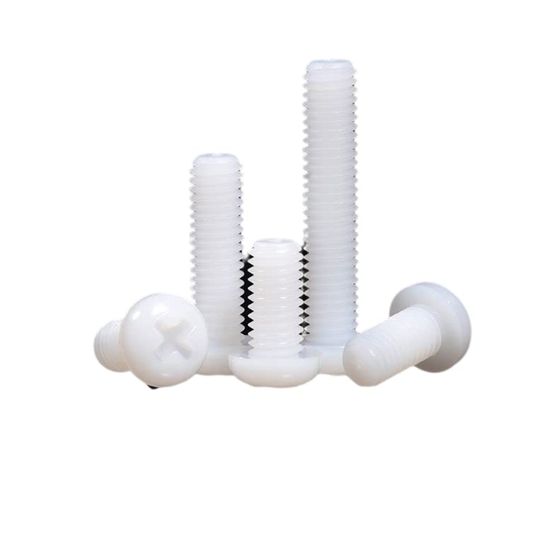 50 Tornillos Phillips Nailon Blanco M6x60 Mm | Resistente A Corrosión Para Bricolaje Y Electrónica