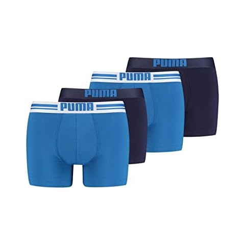 PUMA Men's 4 Pack Logo Boxers in Blue Cover