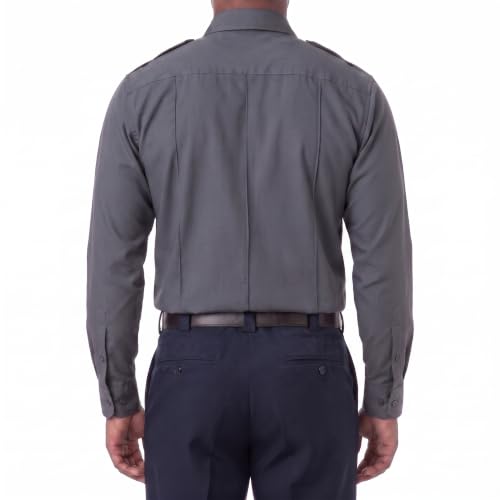 Image of First Class 100% Polyester Short & Long Sleeve Zippered Uniform Shirt 4 Pocket Hidden, Law Enforcement BDU Zipper Closure.