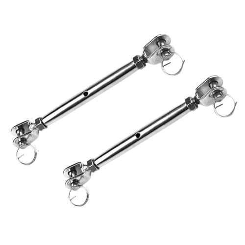 Zerodeko 2 piezas Tensores para Cables con Cuerpo Cerrado y Quijada para Tensión de Cables de Alambre, Uso Industrial, Marina y Navegación, con Pasador y Alambre de Seguridad miniatura 1