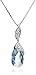 Sterling Silver Blue Briolette with Swarovski Crystals Pendant Necklace, 18"