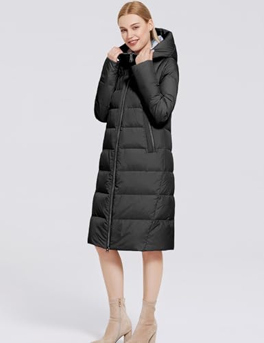 Women's Long Puffer Jacket Casual Zip Up Quilted Hooded Thickened Warm Winter Padded Down Coat Outerwear4
