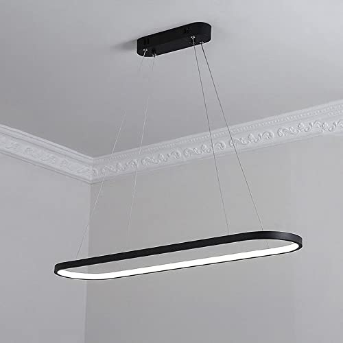 Plafonnier LED dimmable noir suspension design moderne en aluminium et PMMA pour salon - 6