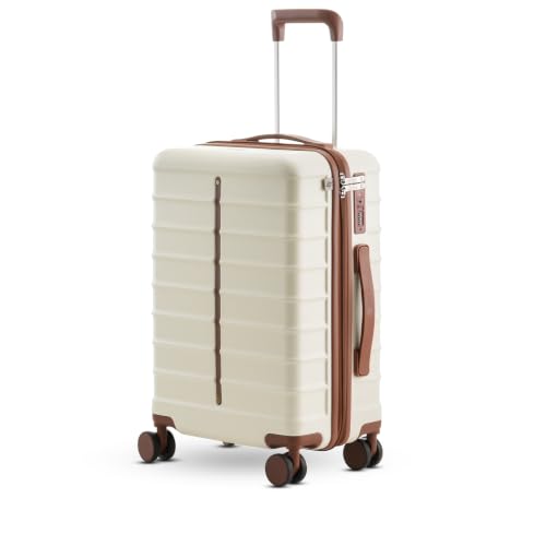 Image of Assembly Odyssey 28 Inch (75cm) Large Check-in Trolley Bag Hard Shell Polycarbonate Suitcase Lightweight with TSA Lock 8 Spinner Wheels White
