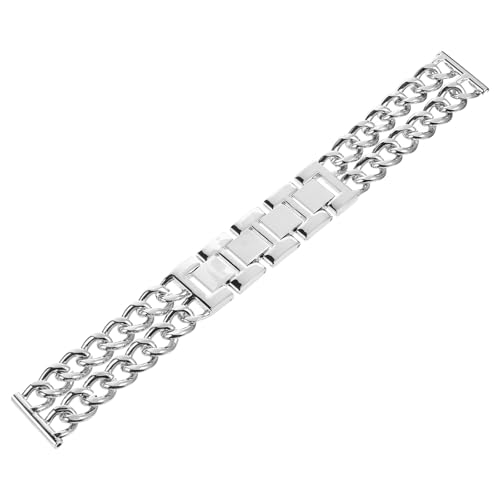 OFFIGAM Stainless Steel Metal Watch Band Compatible with Fitbit, Silver Fashion Replacement Strap for Smartwatch Accessories