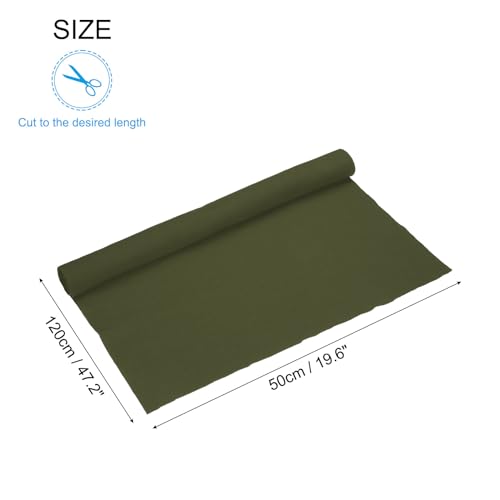 Image of MECCANIXITY 47 inch Elastic Cuffs Ribbed Trims Cotton Fabric Knit Rib Stretch Tape Cuff Sleeve Waistband for Sewing, 20 inch Wide Army Green
