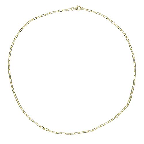 Chaîne à maillons carrés ras du cou pour femme collier doré 41cm