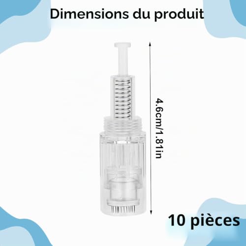 Menibeuty 10Pcs Dermapen Microneedling 12 Pin, dr Pen Microneedling, Patch Micro Aiguilles Micro Needling Visage, Cartouche Microneedlings Visage pour Les Soinds De La Peau – vue 2