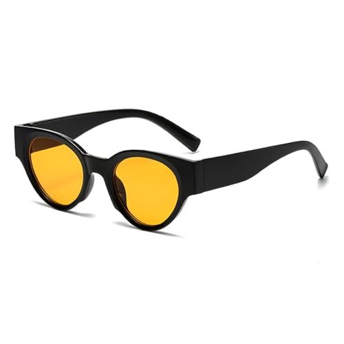Lunettes de soleil retro vintage orange et noir pour femme mode œil de chat