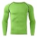 Compression Shirt Men Long Sleeve Slimming Athletic Running Workout Shirts Sports Base Layer T-Shirt Tops Undershirt Green