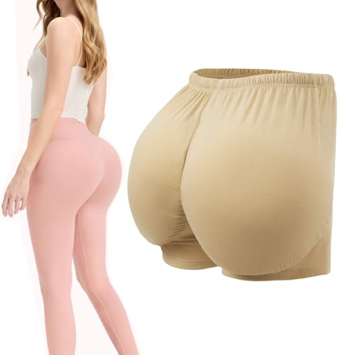Seedollia Fake Butt Memory Foam Fat Suit Halloween Costume Accessories Old Lady Cosplay Christmas Prop Party Dress Light Brown