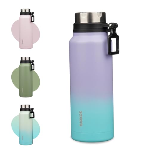 Image of BJPKPK 40oz Large Insulated Water Bottle with Handle, Stainless Steel | Leak-Proof BPA-Free Large Water Bottle, Stainless Steel Vacuum Insulated Bottle for Gym, Work, Outdoor & Everyday Use