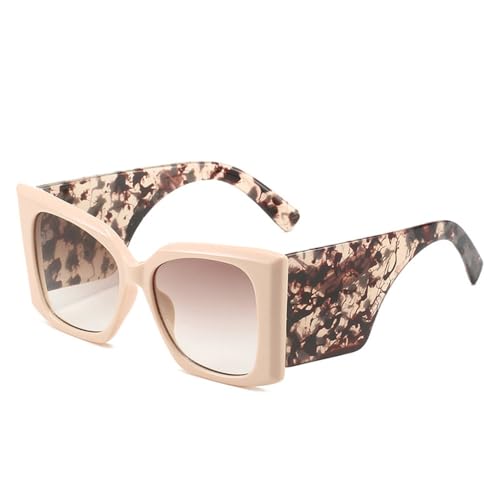 Lunettes de soleil UV400 carrées et larges pour voyage de luxe