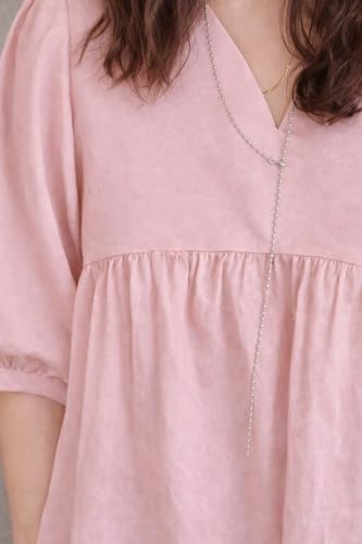 Image of Zilcon Women's Cotton Plain Styles Short Kurti for Women V-Neck Half Sleeve || Kurti for Woman || Short Kurtis for Woman