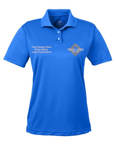 INK STITCH Ladies 8404 UltraClub Custom Design Embroidery Cool Dry Sports Golf Work Polo Shirts