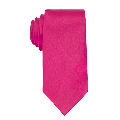 Image of Luckyvestir Mens Tie Solid Satin Neck Ties 3.15'' Formal Necktie for Wedding Business Christmas Father's Valentine's Day Gift