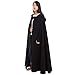 GRACEART Women's Hoodie Woolen Cape Cloak Long Black
