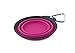 Dexas Popware for Pets Collapsible Travel Cup, Small, Gray/Pink