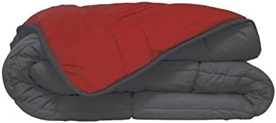 Poyet MotteCalgary Quilt Polyester Grey/Red, polyester, Grey/Red, 200x140x1 cm