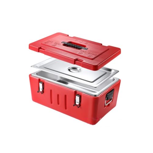 KDBT ポータブルステンレスライナー断熱容器 | キャンプや屋台用の業務用食品容器。テイクアウト、家族でのピクニック、釣りに最適 | 大容量のスープやお粥のバケツ (内槽深さ10cm,1グリッド)