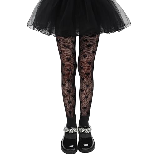 Girls Lace Fishnet Tights Toddler Sheer Patterned Stockings Hollow Dance Pantyhose for Kids Halloween Tights