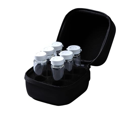 Image of Reconstitution Solution Glass Vial Storage Case, Holds 30ml Vials, 6 Slot, Black, Pack of 1, Only Case