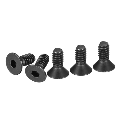 DTGN #6-32x3/8 Flat Head Socket Cap Screws, 20 Pack Hex Socket Flat Head Screws Carbon Steel Black Oxide, Full Thread, Countersunk Bolts