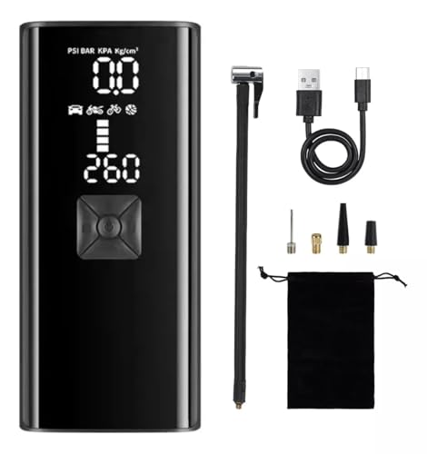 Compressor de ar do inflador do pneu do carro, 10000mAh 150PSI USB Recarregável Digital Cordless Tyre Inflator com luz LED para a bola da bicicleta da motocicleta do carro