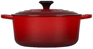 Le Creuset LS2501-2667 Signature Enameled Cast-Iron Round French (Dutch) Oven, 5-1/2-Quart, Cerise