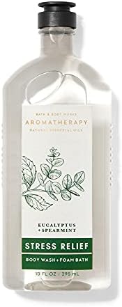 Bath & Body Works Aromatherapy Skin Care Stress Relief Eucalyptus Spearmint Scented Body Wash & Foam Bath With Essential Oils – 295 ml / 10 fl oz Y