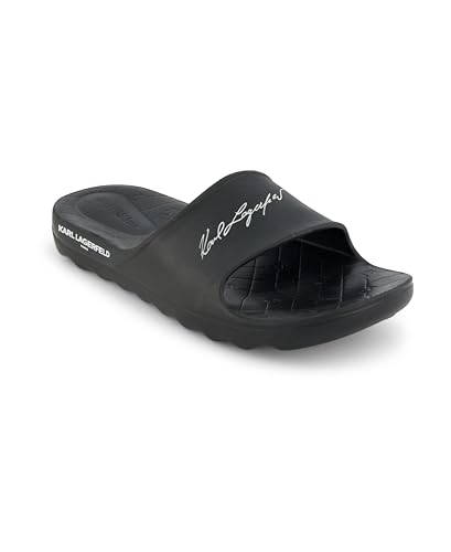 KARL LAGERFELD Paris Men's Shoes Pool Slide, Black, 10