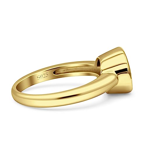 OMRANII 6mm Round Solitaire Full Bezel Set Classic Anniversary Statement Engagement Ring Cubic Zirconia Stones 925 Sterling Silver2