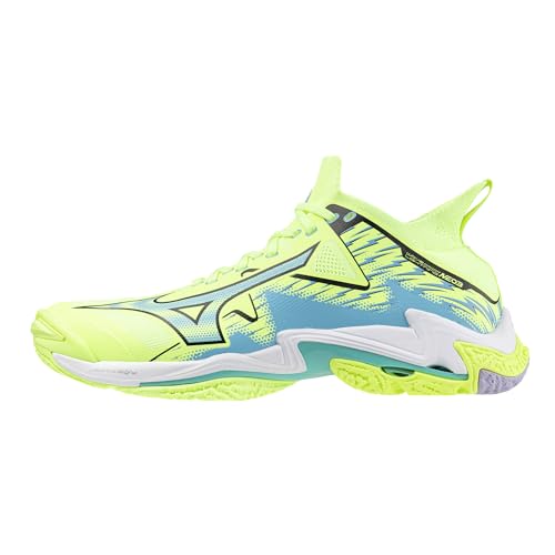 Mizuno Unisex's Wave Lightning 3 Volleyball Shoe, Neo Lime Blue Mist, 7.5 Wide Women/6 Men Mizuno Unisex's Wave Lightning 3 Volleyball Shoe, Neo Lime Blue Mist, 7.5 Wide Women/6 Men