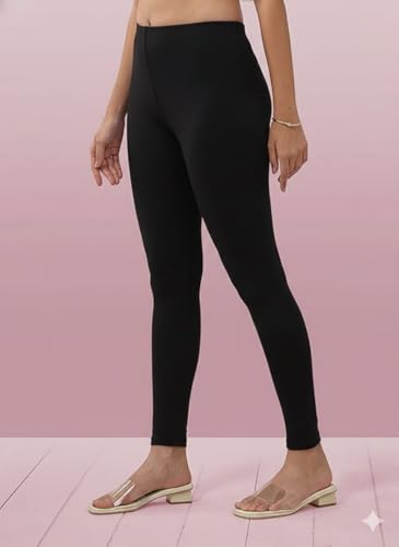 Image of Volex Women and Girls Full Length Leggings | Cotton Spandex /Elastane 4 Way Stretchable | Casual Slim fit Ultra Soft Leggings-Pack of 4
