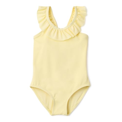 Amazon Essentials Girls' Frill-Trimmed One Piece Swimsuit, Light Yellow, XX-Large by Amazon Essentials - Used condition - US$14.31