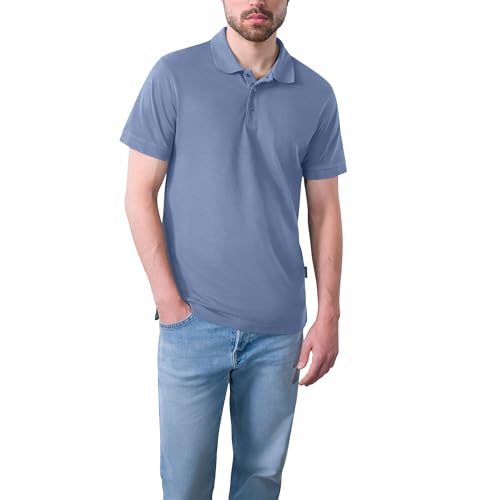 HRM Heavy Performance Polo för män – premium pikétröja – basic pikétröja tvättbar upp till 60 °C – högkvalitativa och hållbara herrkläder – arbetskläder, Himmelsblå, L