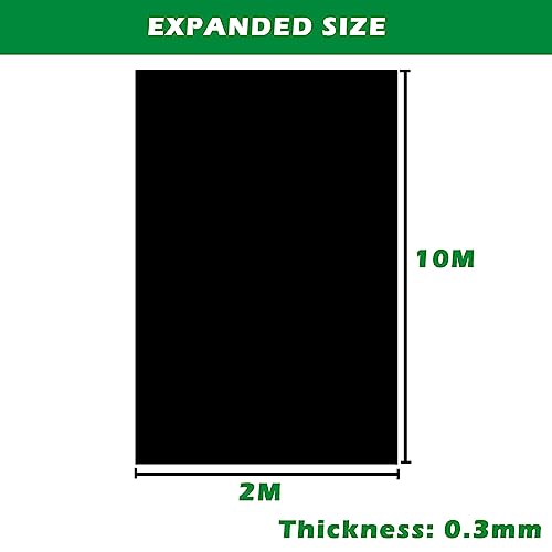PALUDO 2 x 10M Extra Dick Polyethylen Folie Schwarz Gewächshausfolie Plastikfolie Staubschutzfolie Reißfest Gartenfolie aus Polyethylen für Gartenarbeit Treibhaus Folientunnel (250Mu / 1000G)