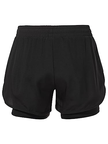 Hansber Kids Boys Girls 2 in 1 Running Athletic Workout Shorts Quick Dry Swim Trunks for Swimming Surfing Sports2