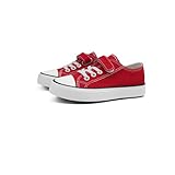 ANTLULU Boys and Girls Canvas Kid Shoes Adjustable Design Fashion Casual Sneakers (12 Little Kid, Red)