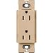 Lutron SCR-15-DS Satin Colors 15A Electrical Socket Duplex Receptacle, Desert Stone