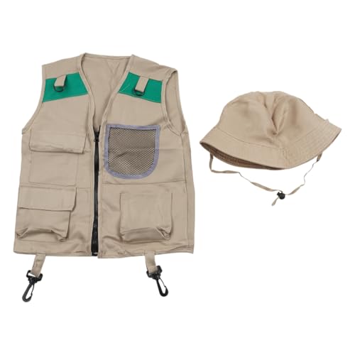 sodeber Chaleco de exploradores para disfraz de safaris en el patio trasero, kit de actividades al aire libre, equipo de aventura y campamento