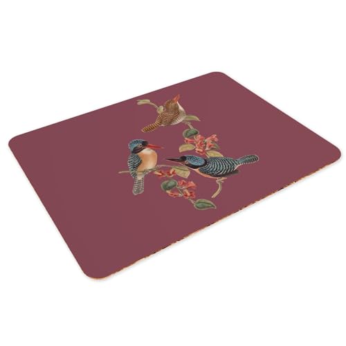 Napperons en liège de qualité supérieure illustration oiseaux 4pcs