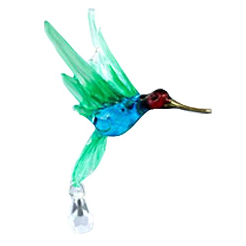 Hummingbird with Crystal Bead Glass Figurines - Rainbow Maker - Crystal Suncatcher - Home, Living Room, Bedroom, Kitchen, Car Decoration - Porch Decor - Sun Catcher - Hangings Crystal Glass Ornament