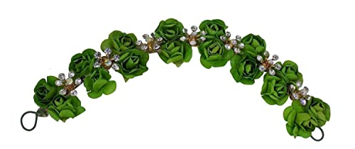 Image of Majik Bun Decoration Hair Gajra For Women And Girls Wedding, Party Hair Decoration Hair Accessories (Green)