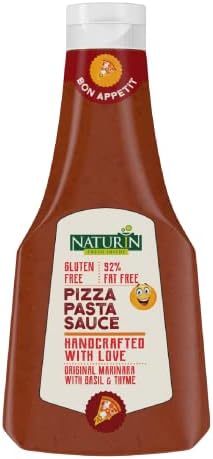 Naturin Pizza & Pasta Sauce - Ready to Eat Gluten Free - 100% Vegetarian - Made with Fresh Tomato, Garlic, Onion and Herbs - 425gm
